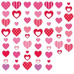 ウォールステッカー 飾り 590×1327mm wall sticker バレンタイン Valentine チョコ ハート love 2月14日 マーク 赤 ピンク ウォールステッカー 013114｜emart