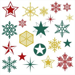 ウォールステッカー 飾り 590×1327mm wall sticker クリスマス Christmas 雪 snow 結晶 カラフル ウォールステッカー 016714