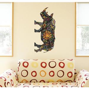 ウォールステッカー  飾り 390×877mm   006336 サイ 動物 模様