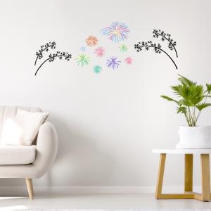 ウォールステッカー 七夕 たなばた 笹 飾り 短冊 飾り 星 天の川 竹