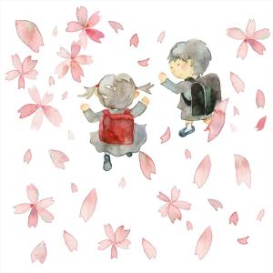 お正月☆ウォールステッカー  190×427mm wall sticker 春 spring 桜 梅 花 入園 入学015474｜emart