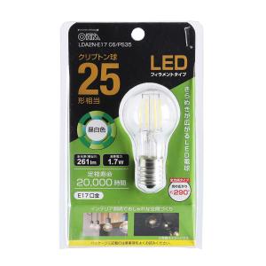 オーム電機 LED電球 フィラメント 一般電球形 E26 20W形相当 クリア