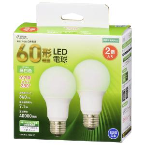 OHM（オーム電機） LDA7L-G AG52 2P LED電球 E26 60形相当 電球色 全