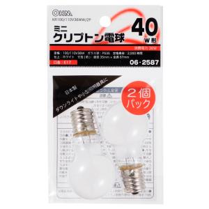 オーム電機 ＯＨＭ　ミニクリプトン電球　４０Ｗ形ホワイト２Ｐ １１０Ｖ／３６ＷＷ／２Ｐ ggw725x emast_om-kr100110v36ww2p