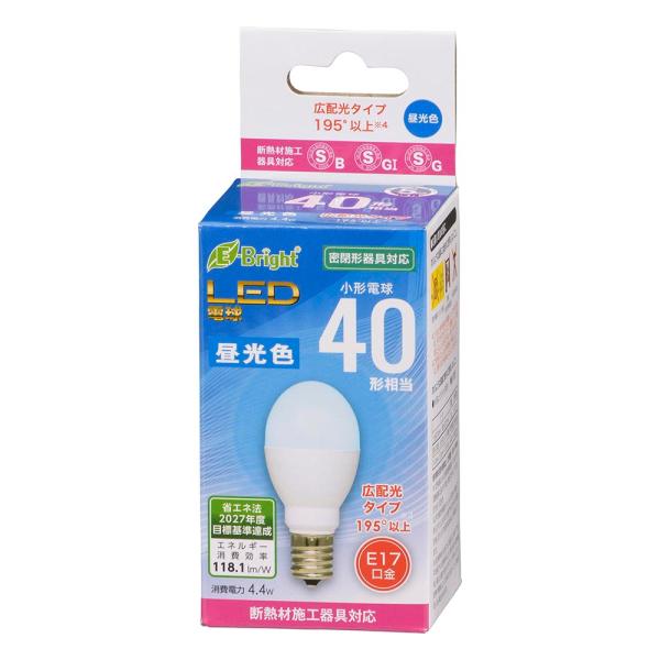 オーム電機 LED電球 小形 E17 40形相当 昼光色 LDA4D-G-E17 IH23 【品番:...