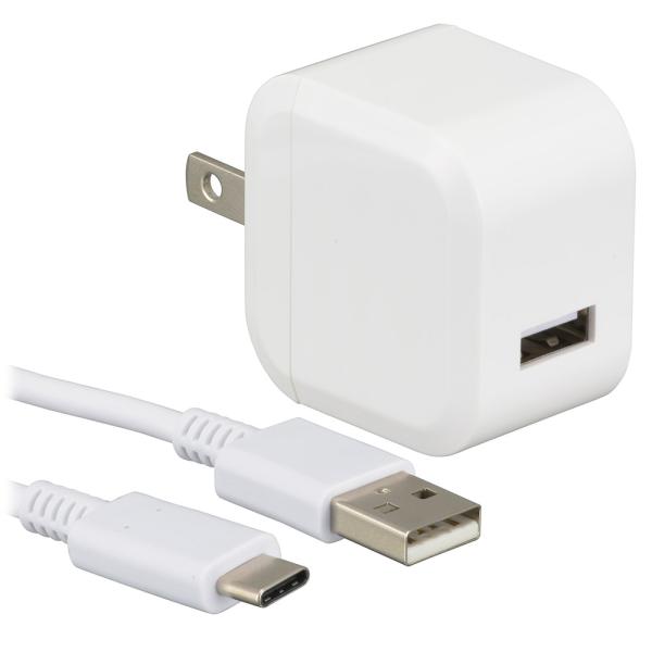 オーム電機 AudioCommAC充電器 TypeCケーブル脱着型 2.4A 1.5m MAV-AU...