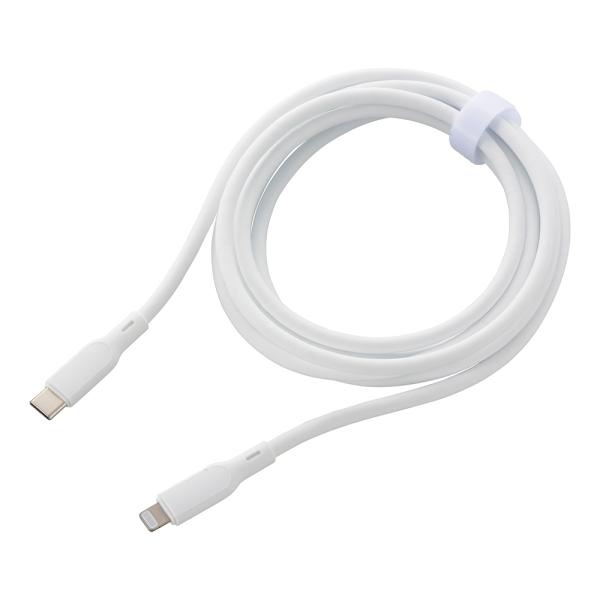 オーム電機 SMT-L20SCL-W AudioComm なめらかケーブル USB-C to Lig...