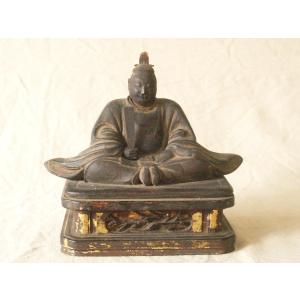 天神様】井波彫刻『菅原道真公』 一尺一寸・欅（けやき） 石井 米児