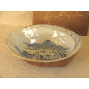 江戸時代 鍋島焼 染付松竹梅図大皿 29cm 空白の美 吉祥 縁起物 有田