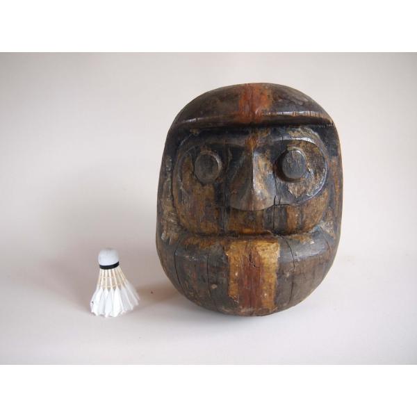 レア貴重 江戸時代 高崎ダルマ 達磨木型 28ｃｍ3.8ｋｇ開運 木彫 葦名 鉄十郎盛幸 侘寂 古民...