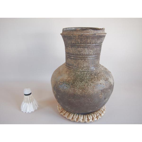 古墳時代 櫛歯波状紋 長頸壺30cm 焼締瓶 三国時代（新羅）5〜6世紀 新羅土器 花生 土師器 伽...