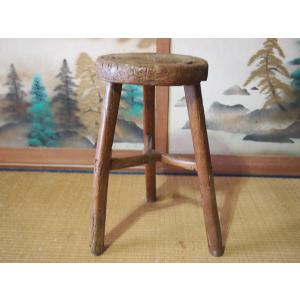 スツール アンティーク調 木製 収納 丸 椅子 花台 玄関 腰掛け