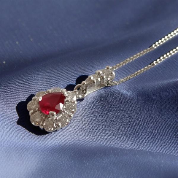 高品質 非加熱ピジョンブラッドPigeon Blood ルビー0.26ct/ダイヤモンド0.27ct...