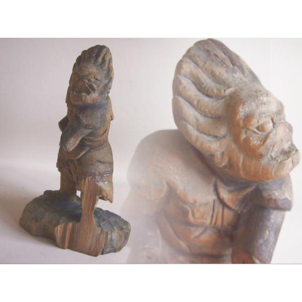 室町 桃山時代 伐折羅大将立像16ｃｍ十二神将 羅将 羅刹 干支 戌 夜叉 明王 薬師如来 薬師経 ...