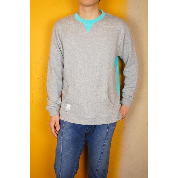 セール！FREQUENT フリークエント バイカラー トレーナー スウェット 春物 グレー 定価 9...
