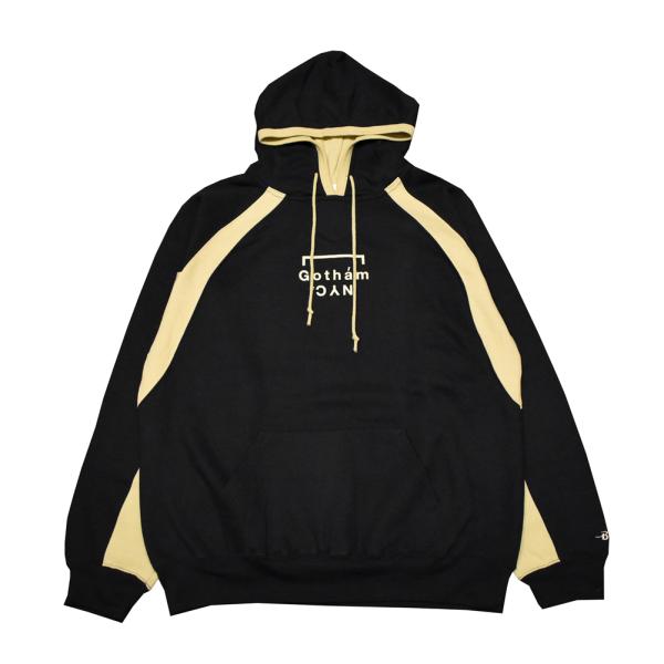 セール！GOTHAM NYC ゴッサムエヌワイシー パネルパーカー ブラック/ベージュ PANEL-...