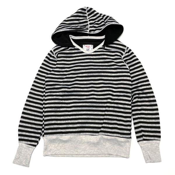 セール！MIC エムアイシー プルオーバーパーカー フーディー ブラックボーダー 定価 14080円