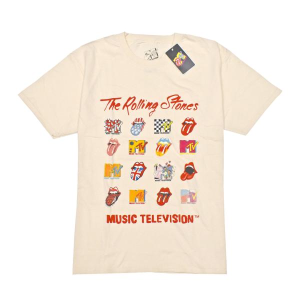 MTV エムティーヴィー ローリングストーンズ Tシャツ ナチュラル ROLLING STONES ...