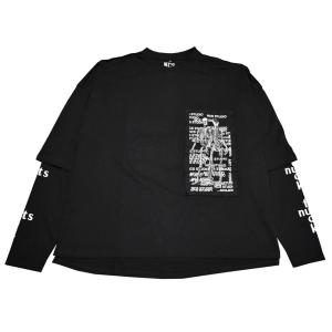 セール！NOT COMMON SENSE NCS　ノットコモンセンス　レイヤードロンTEE　Tシャツ 長袖　ブラック　"FUCK NUTS" LAYERED L/S TEE　19263022　定価 14080円｜embark