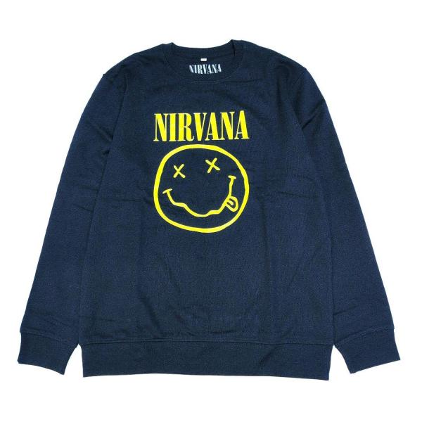 NIRVANA ニルヴァーナ スウェット ネイビーブルー YELLOW SMILEY SWEATSH...