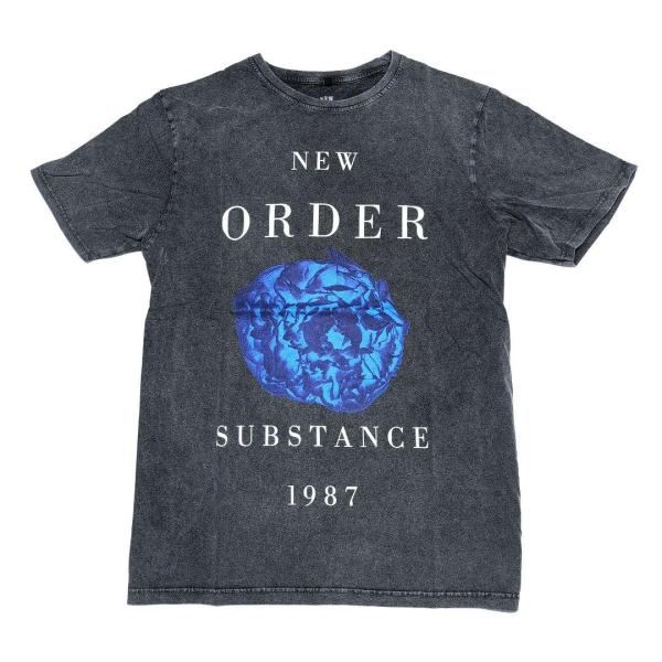 NEW ORDER ニュー・オーダー Tシャツ バンドTシャツ チャコールグレー SUBSTANCE...