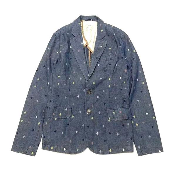 セール！ZANEROBE ゼインローブ 総柄 2B テーラードジャケット デニム ブレザー 505i...