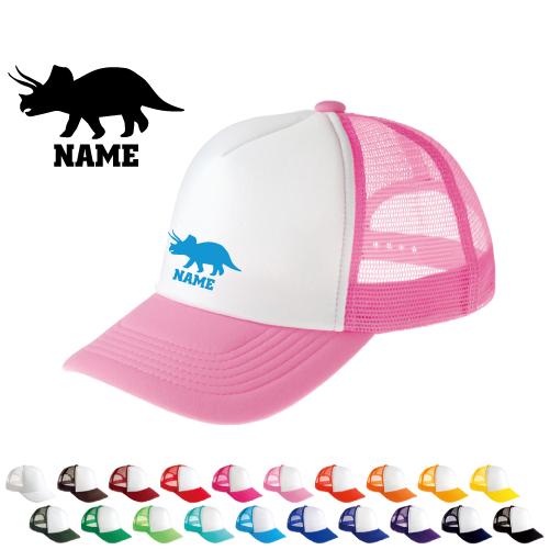 トリケラトプス3   名入れメッシュキャップ 名入れ 帽子 名入れキャップ メッシュ  恐竜　化石　...