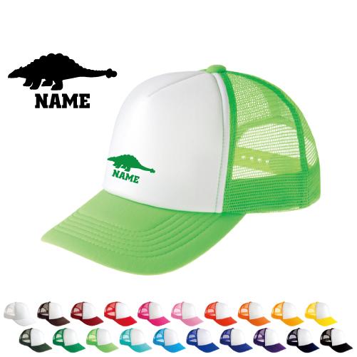 アンキロサウルス   名入れメッシュキャップ 名入れ 帽子 名入れキャップ メッシュ  恐竜　化石　...