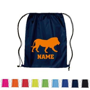 ライオン 名入れランドリーバッグ ナップサック フィットネス リュックサック 巾着袋 百獣の王 leo Lion　卒業祝い