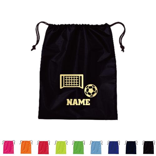 サッカー2  名入れシューズバッグ 巾着ポリエステルバッグ  靴入れ　運動部 卒業記念 卒団祝い 卒...