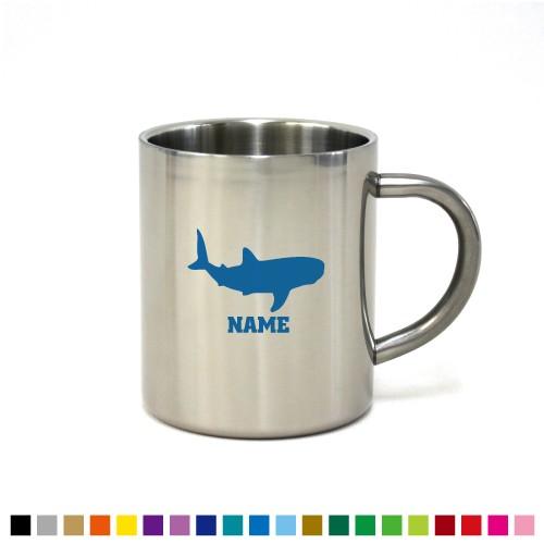 ジンベイザメ 名入れステンレスマグカップ 真空断熱 名入れ マグカップ オフィスマグ Whale s...