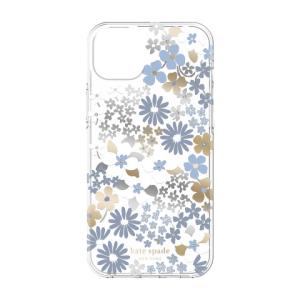 kate spade KSIPH-224-FFDBKSNY Protective Hardshell-Flower Fields/Dusty Blue〔iPhone 14 Plus用〕｜emedama