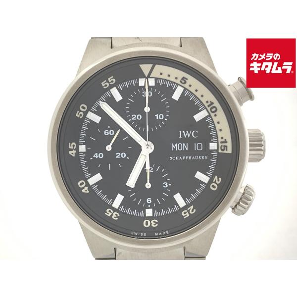 【中古】 【良品】 IWC アクアタイマー ブラック IW371928 ステンレススティール