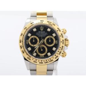 【中古】 【良品】 ロレックス(ROLEX) デイトナ ブラック 116503G ステンレススティール/イエローゴールド 後期 8Pダイヤ｜emedama