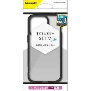 エレコム PM-A22CTSLFCBK ハイブリッドケース TOUGH SLIM LITE 背面クリア ブラック〔iPhone 14 Pro用〕｜emedama