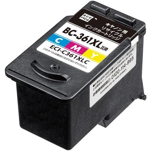 エコリカ ECI-C361XLC キヤノン BC-361XL互換 リサイクルインクカートリッジ 3色...