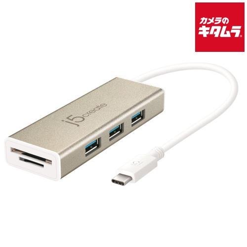 J5create Type-C to SD microSDカードリーダー+USBマルチハブ JCH3...