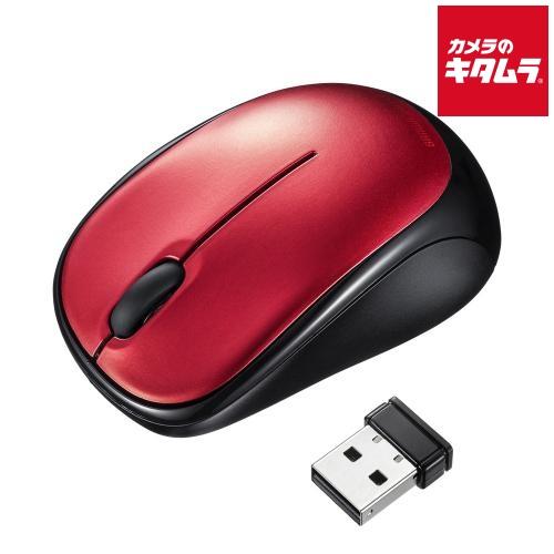サンワサプライ 静音ワイヤレスブルーLEDマウス MA-WBS311R レッド 《納期約１−２週間》