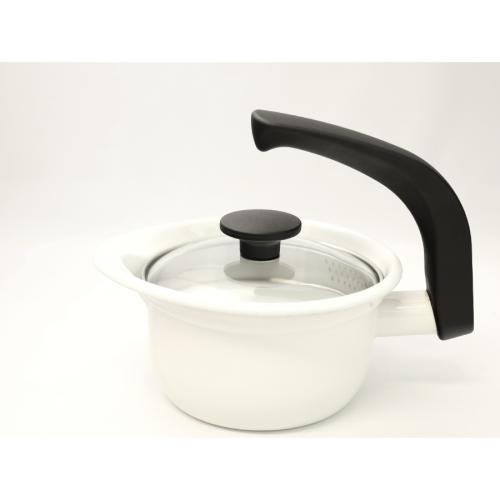 アドバンスドア 「え〜なポット」 ホーロー片手鍋 1.4L ホワイト EP-1.4L.W