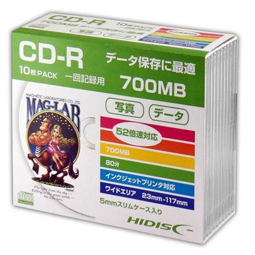 磁気研究所 HDCR80GP10SC HD データ用CD-R 10枚 ケース