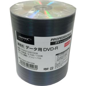 HIDISC TY 銀盤ノンプリンタブル DVD-Rデータ用16倍速4.7GB シュリンクパック 100枚 《納期未定》｜emedama