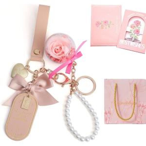 CBVMVMYピンクプリザーブドフラワー キーホルダー