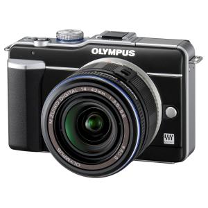 OLYMPUS ミラーレス一眼 PEN E-PL1レンズキット ブラック E-PL1 LKIT BL...