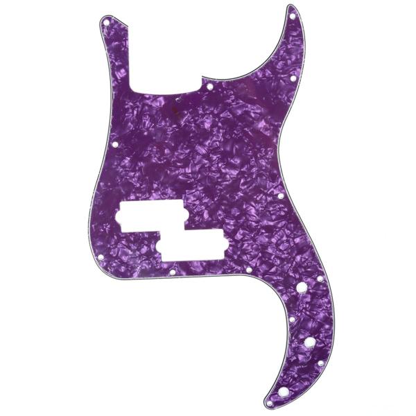 Musiclily 13穴 PBプレシジョンベース用ピックガード4Pパープルパール