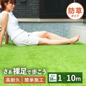 防草人工芝 ロール 1m×10m 芝丈18mm 施工方法敷くだけ 下地