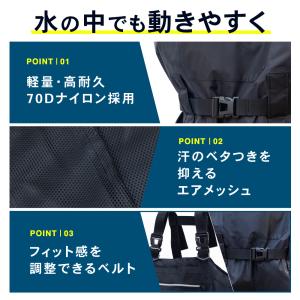 チェストハイウェーダー ラジアルソール ナイロ...の詳細画像2