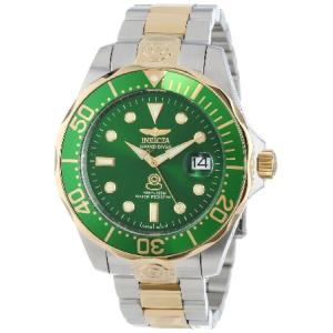 Invicta Men's 13928 Pro Diver Automatic Green Dial Two Tone Stainless Steel Watch｜emiemi