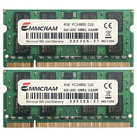 EMMCRAM 8GB (2 x 4GB) PC2-6400 DDR2-800 200ピン SoDI...