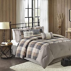 Madison Park Polyester 7 Pcs Herringbone Printed Comforter Set MP10-7213