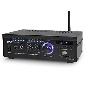 Pyle Bluetooth Computer Speaker Amplifier - 2x120 Watt Home Stereo Power Amplifier Home Audio Receiver System W/Blue Led Display, USB/SD, AUX, RCA, He